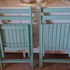 木製折り畳みチェア2脚セットの画像