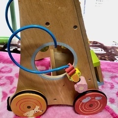 木押し車 歩行練習用具 子供 キッズ　知育玩具 ベビーファーストウォーカーの画像