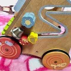 木押し車 歩行練習用具 子供 キッズ　知育玩具 ベビーファーストウォーカーの画像