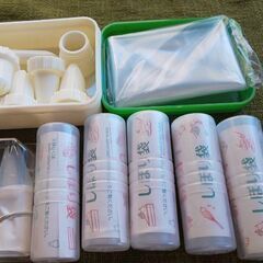 無料、生クリーム絞り出し用、キャップ(６種類)と袋