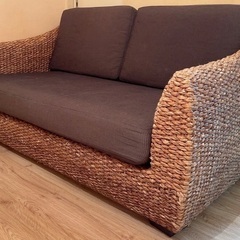 【入荷待ち】 籐カウチソファ ニューエルモサ 02-0740-88 カウチ 籐ソファ 籐 ラタン カウチソファ ソファベッド おしゃれ アジアン家具  オリエンタル リゾート家具 風間 KAZAMA 【カザマ】 アンティークブラウン | 暮らしの家具インテリア