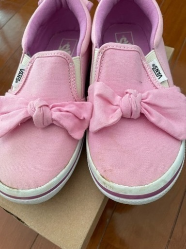 スリッポン　リボン　21cm ピンク　vans
