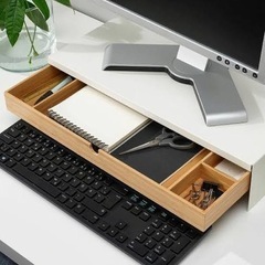 【美品】IKEA パソコン 台 引き出しの画像
