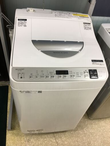 (o)シャープ 電気洗濯乾燥機 ES-TX5E-S 5.5kg 2021年製 幅56.5cm奥行59cm高さ98.5cm 良品 説明欄必読