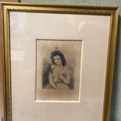 マリーローランサン リトグラフ石版 少女 石版画 リトグラフ 少女 マリー・ローランサン 保証書付き C-1