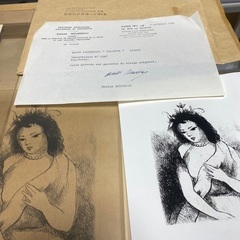 石版画 リトグラフ 少女 マリー・ローランサン 保証書付き C-1