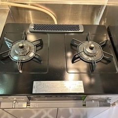 【受渡者決定済】ガスコンロ二口　魚焼きグリル付