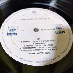 【ピアノ】アンドレ・ワッツのレコード、リスト:「ラ・カンパネラ」「主題と変奏」等、ラフマニノフ:コレルリの主題による変奏曲Op.42等　の画像