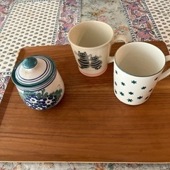 イタリアの手描きシュガーポット　猫柄コップ