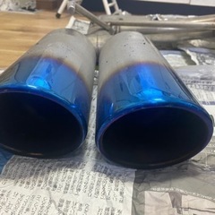 GRX130系 マークX BRASH4本出しチタンカラーマフラー 直管ストレート 純正対応直管リアピース 爆音暴走族仕様の画像