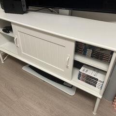 IKEAテレビ台　白　スライドドア付きの画像