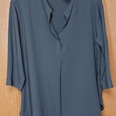 UNIQLO ユニクロ イージーケア ブラウス／ＸＬ 七分袖 濃...