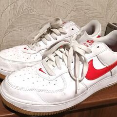 ナイキ NIKE エアーフォース 白/赤 27cmの画像