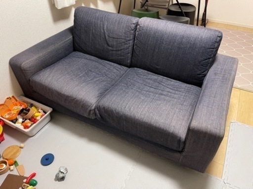 無印良品　2人用ソファ　ウレタン　デニムカバー