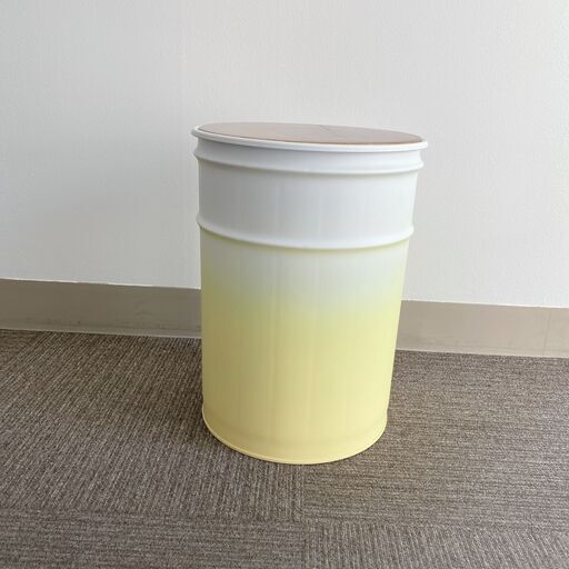 ﾍﾟｰﾙ缶　チェア　パステルイエロー　蓋つき　小物入れ　収納