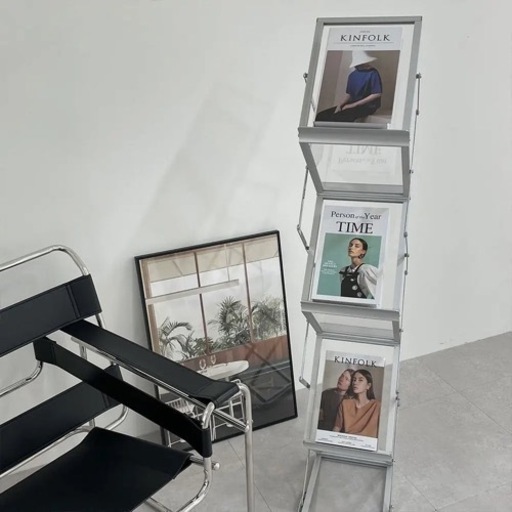 【割引セール】アルミフレーム折りたたみマガジンラック