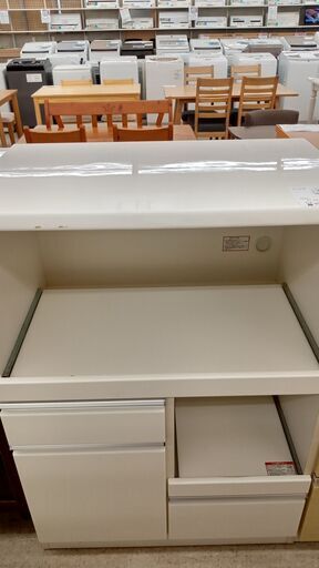 ★ジモティ割あり★  レンジ台 白 H115×D50×W80 クリーニング済み TJ1831