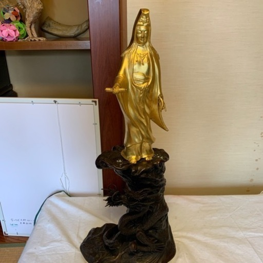 観音様 観音菩薩 龍 女神 置物 珍品 置物 飾り物 祀り物 珍品 骨董 古物 美術 インテリア
