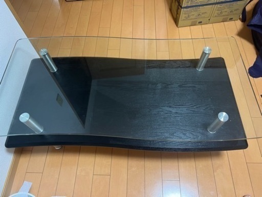 ガラス テーブル ローテーブル 黒