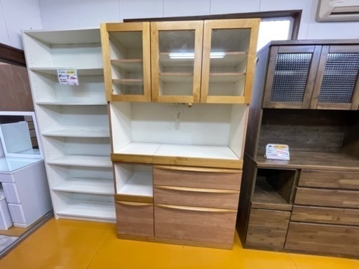 【リサイクルサービス八光】幅116㎝　ウッド食器棚