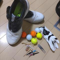 【8000円で譲ります】ゴルフセット一式(クラブ、靴、グローブ、ボール、小物等)の画像