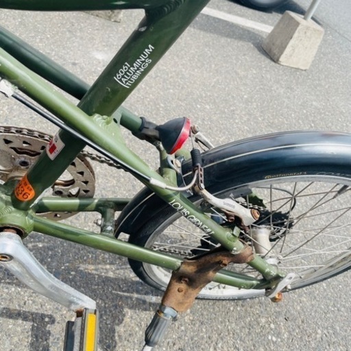 ★598 現状販売！ LOUIS GARNEAU　ルイガノ　ミニベロ　小径車　自転車　緑　 【リサイクルマート鹿児島宇宿店】