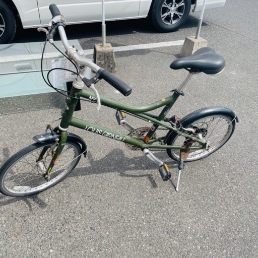 ★598 現状販売！ LOUIS GARNEAU　ルイガノ　ミニベロ　小径車　自転車　緑　 【リサイクルマート鹿児島宇宿店】