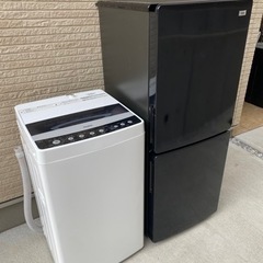 新生活セット‼️配送設置無料‼️安心の3ヶ月保証✨オシャレで綺麗な高年式の家電3点セット🉐洗濯機　冷蔵庫　レンジ　配送無料　設置無料　清掃済み　動作確認済み　SHARP Panasonic HITACHI TOSHIBA 中華メーカー　2ドア　縦型洗濯機　オーブン　の画像