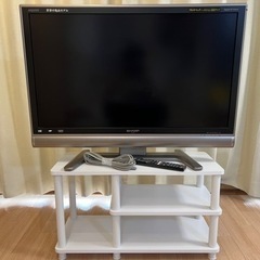 SHARP液晶テレビ37インチ（テレビ台付）0円
