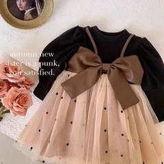 【新品】子供服 女の子 ワンピース 秋冬 ガールズ 長袖 かわい...