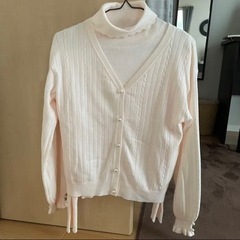 ニットカーディガン　タートルネックセット