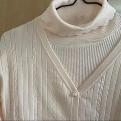ニットカーディガン　タートルネックセットの画像
