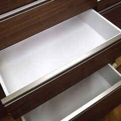 古賀家具 ミドルレンジボード オープンカウンターエイト 幅140㎝ 引出しソフトクロージング  キャビネット 食器棚 KOGA 天板 白エナメル 札幌 厚別店の画像