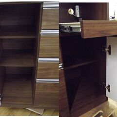 古賀家具 ミドルレンジボード オープンカウンターエイト 幅140㎝ 引出しソフトクロージング  キャビネット 食器棚 KOGA 天板 白エナメル 札幌 厚別店の画像