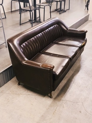 3人がけレザーソファ ビンテージソファ