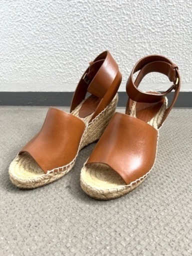 CELINE エスパドリーユ レザー サンダル ウェッジソール