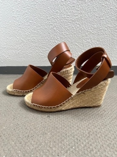 CELINE エスパドリーユ レザー サンダル ウェッジソール