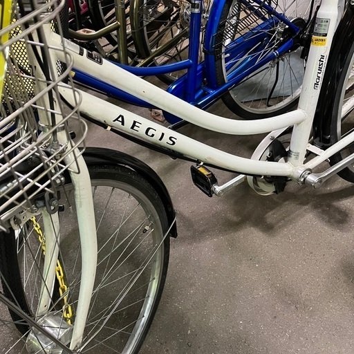 ★店頭にて試乗可★ J2641 丸石サイクル マルイシサイクル AEGIS ギア付変速自転車  シティサイクル自転車 LEDオートライト付 クリーニング、簡易メンテナンス済み　【リユースのサカイ柏店】 中古自転車 　流山市 中古自転車 松戸市 中古自転車 我孫子市 中古自転車 船橋市 中古自転車 守谷市 中古自転車 取手市 中古自転車