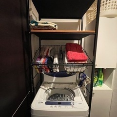 【定価13,800円】ランドリーラック 3段 バスケット付 タオル 棚 スリム 洗濯機 ラックの画像