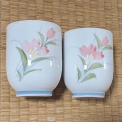 (内定)花柄湯のみ 2個セット