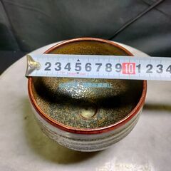 上神焼　かづわやき　中森不入　共箱　栞　共布　抹茶茶碗　抹茶碗　茶道具　陶器　アンティーク　撮影小物の画像