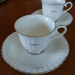 新品未使用 ungaro オパール加工ペアコーヒーカップソーサー...