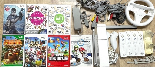 【すぐに遊べる！】Wii本体＋人気ソフト詰め合わせセット