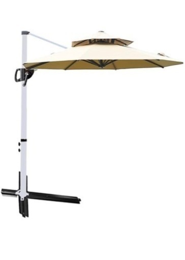 【新品】ガーデンパラソル パラソル 大型 ダブルトップ 折りたたみ ハンドル開閉 UVカット 300cm 角度調節 防水 防風 日除け 遮光断熱 フィッシングパラソル 釣り用傘 日傘 雨傘 アウトドア キャンプ ガーデン ベランダ 庭 屋外