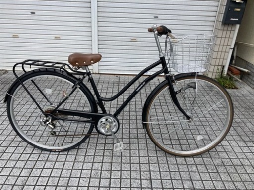 【27インチ自転車】6段変速　LEDオートライト付　リヤタイヤ、チューブ、鍵新品❗️スペアキーあり　若林自転車　浜大津店　SALE中❗️