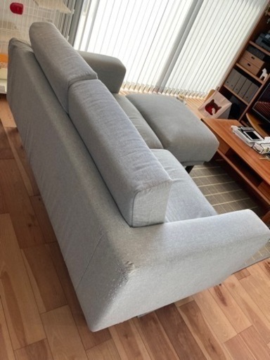 【新品替えカバー付】無印良品　オットマン付2.５シーターポケットコイルソファー