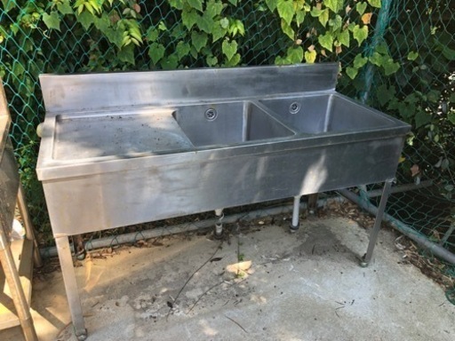 2槽水切り付きシンク