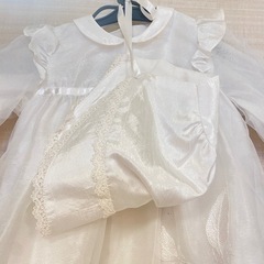 お宮参り　ベビードレス　帽子付きの画像