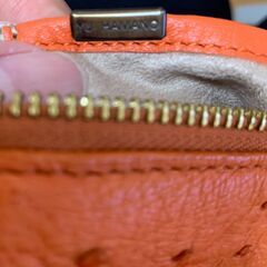 ☆YU HAMANO オーストリッチ ハンドバッグ ダチョウ genuine ostrich 駝鳥 エキゾチックレザー オレンジ☆の画像