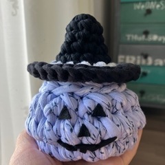 おうちでハロウィン　かぼちゃ　小物入れ　ズパゲッティ　Tシャツヤ...
